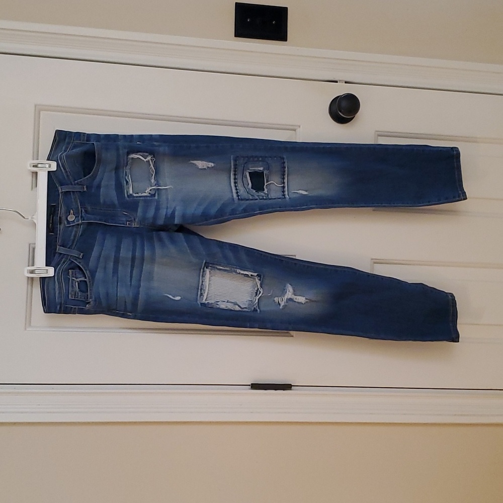 Flying Monkey Platinum distressed blue jeans, size 27